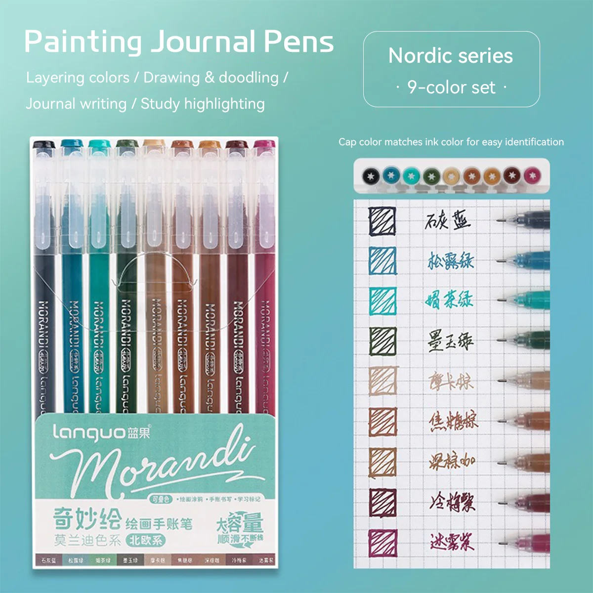 Gel Ink Pen Set - Set 9 Buah Pena Gel 0.5Mm
