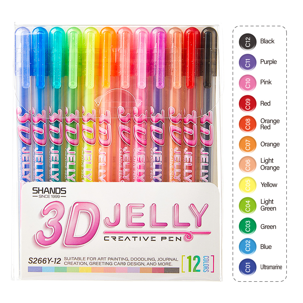 Gel Ink Pen Set - SHANDS 12 Buah Set Pena Gel