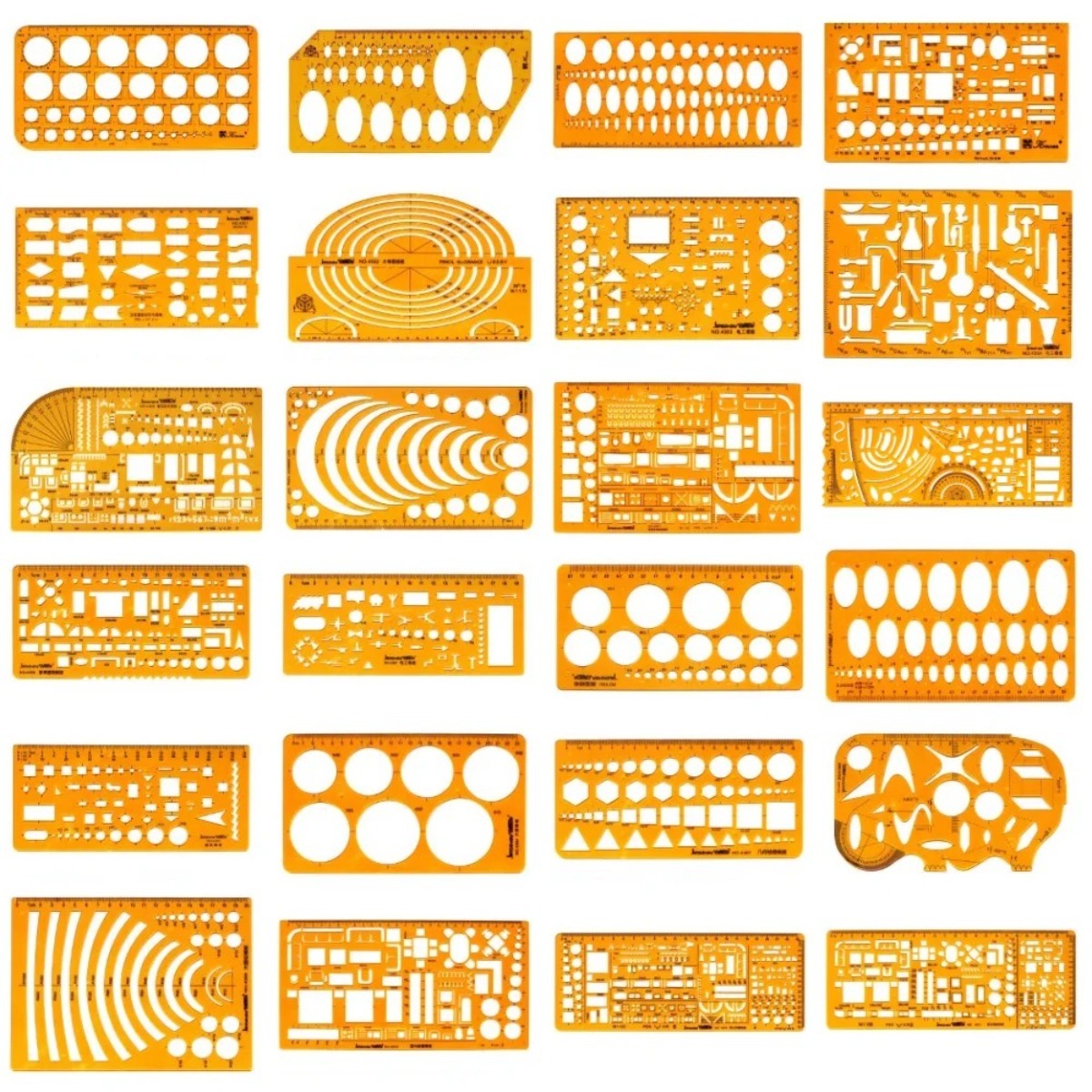 Ruler Set Transparent - Set Templat Gambar Geometris Dengan Penggaris