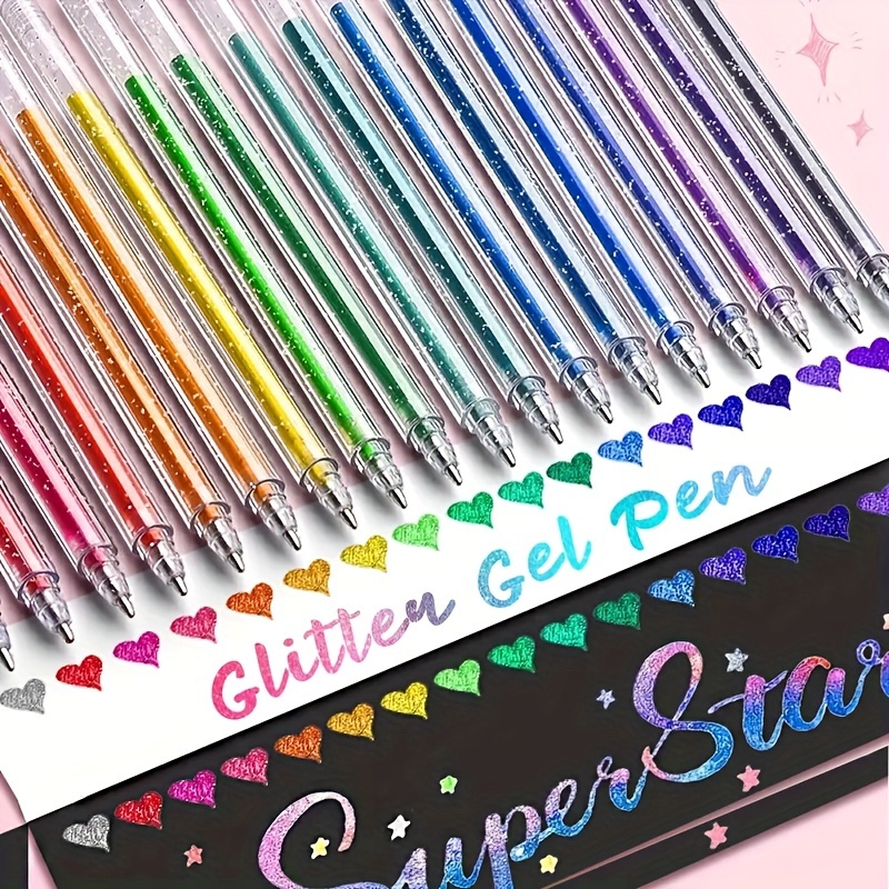 Gel Ink Pen Set - Set Pena Gel Glitter Spesial 8/12/18-Piece,