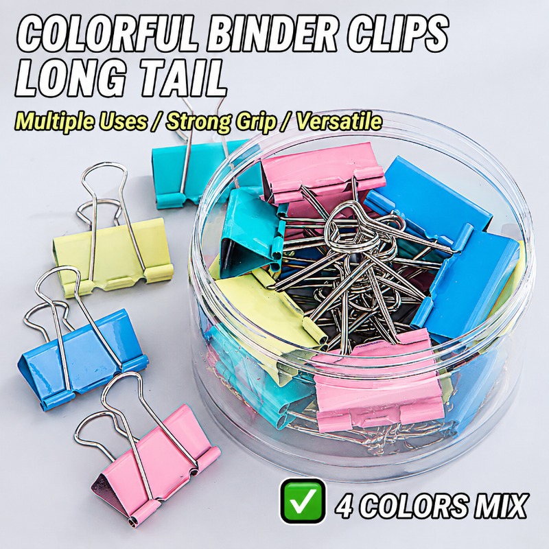 40PCS/Set Klip Binder Logam Pa - Supply Of Office Stationery ulasan dan harga
