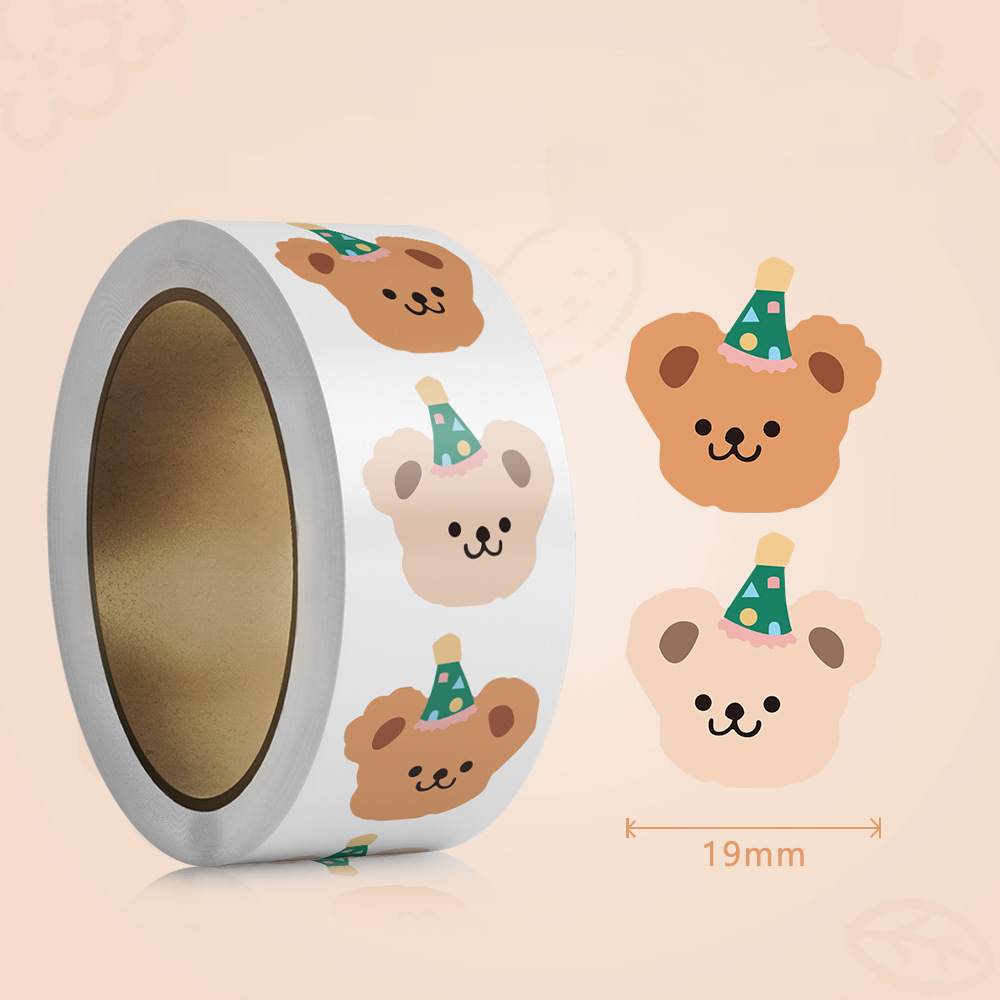500 Buah Set Stiker Beruang Lu - Label Printer Tape ulasan dan harga