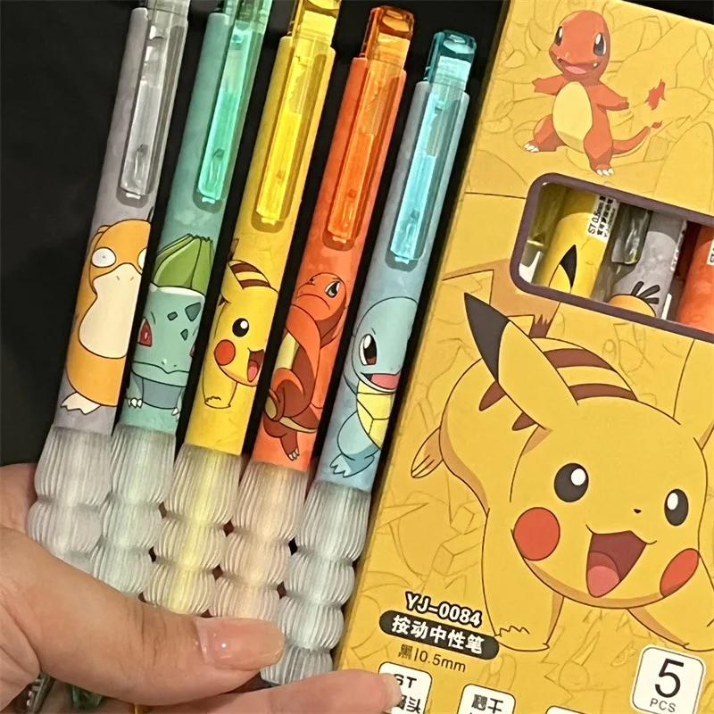 5 Buah Set Pena Gel Pikachu Pe - Gel Ink Pen Set ulasan dan harga