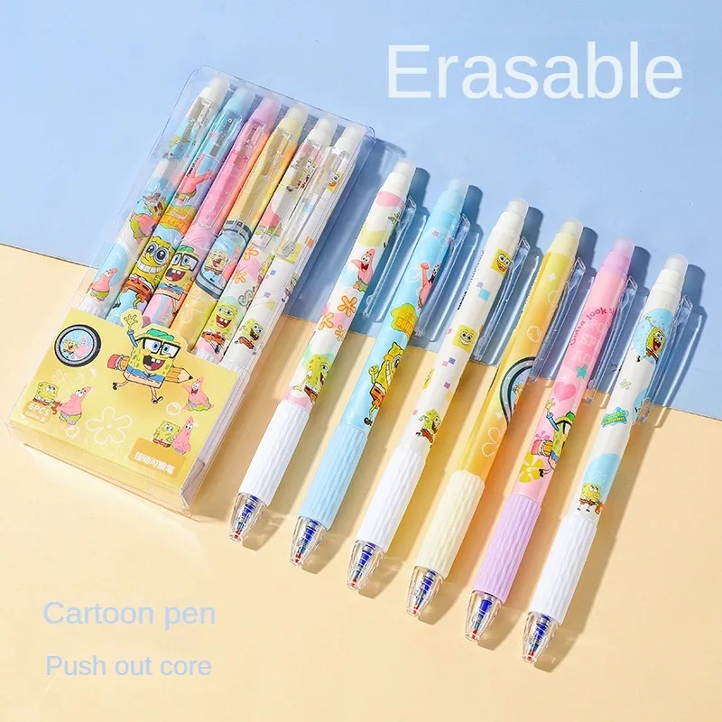 6 Buah/Set Pena SpongeBob Kawa - Gel Ink Pen Set ulasan dan harga