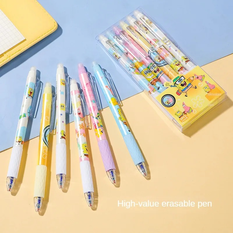 6 Buah/Set Pena SpongeBob Kawa - Gel Ink Pen Set ulasan dan harga