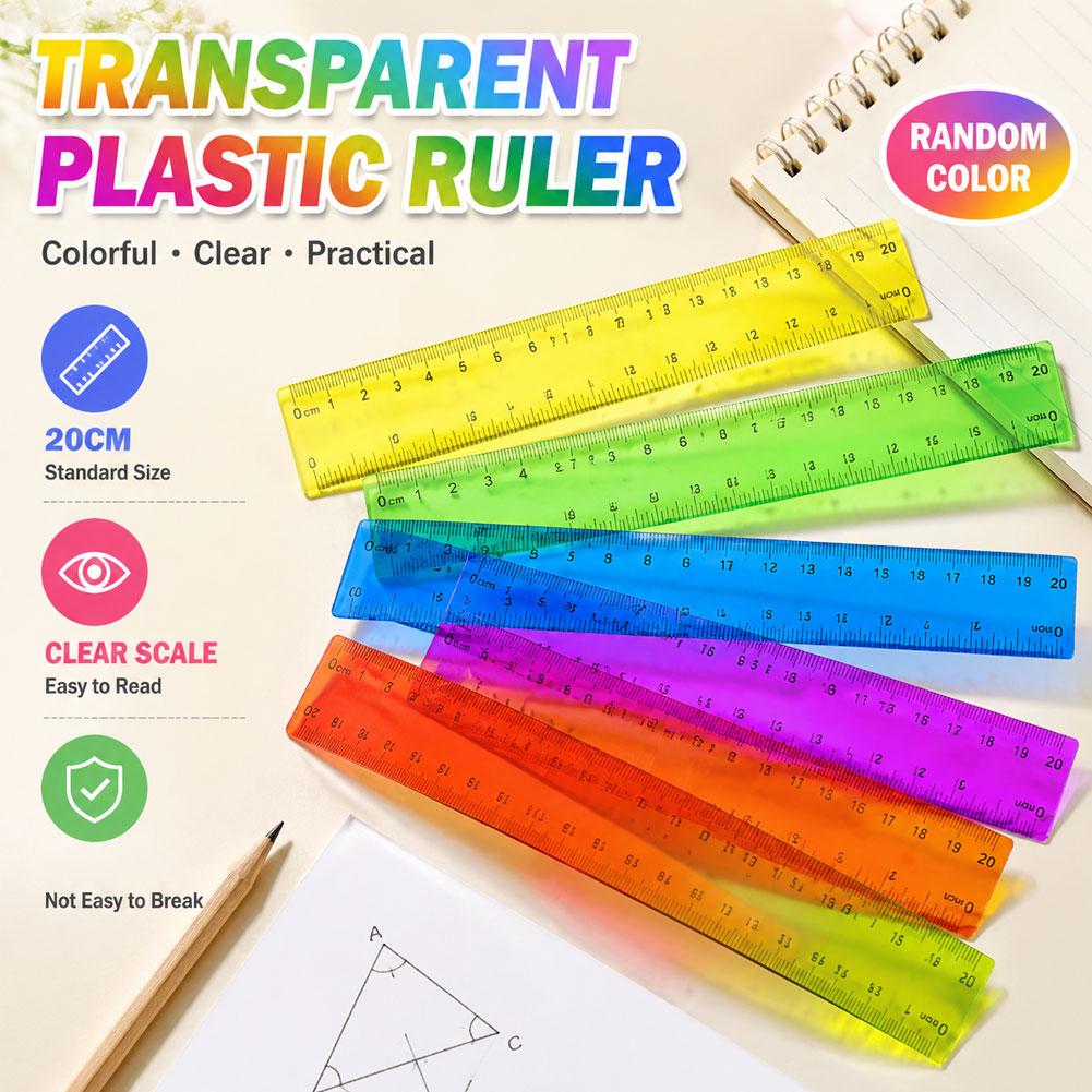 5pcs Penggaris Plastik Warna A - Ruler Set Transparent ulasan dan harga