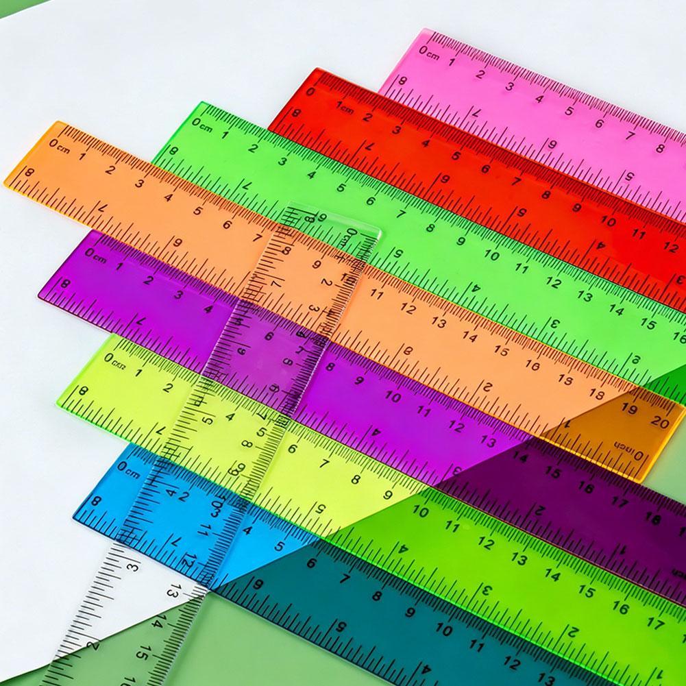 5pcs Penggaris Plastik Warna A - Ruler Set Transparent ulasan dan harga