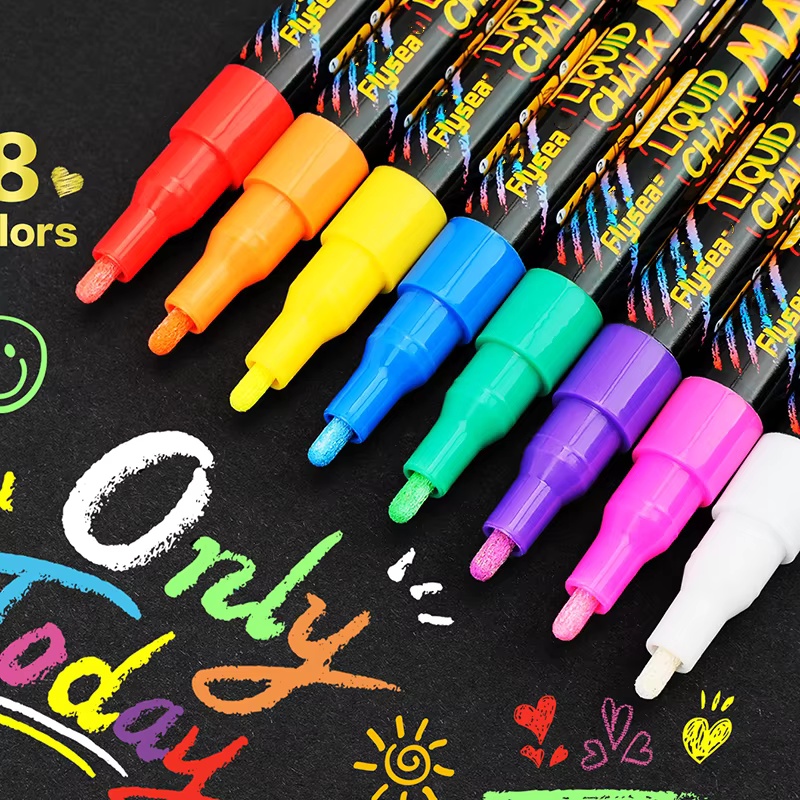 8 buah spidol kapur cair-pena  - Whiteboard Marker Set ulasan dan harga