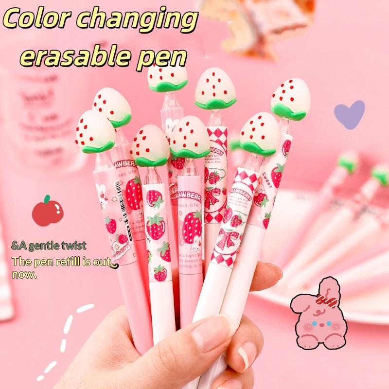 Set Pulpen Gel Desain Stroberi - Gel Ink Pen Set ulasan dan harga
