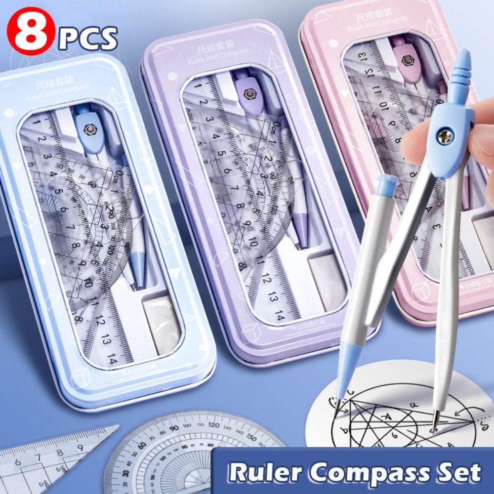 8 Buah/Set Penggaris Plastik S - Ruler Set Transparent ulasan dan harga