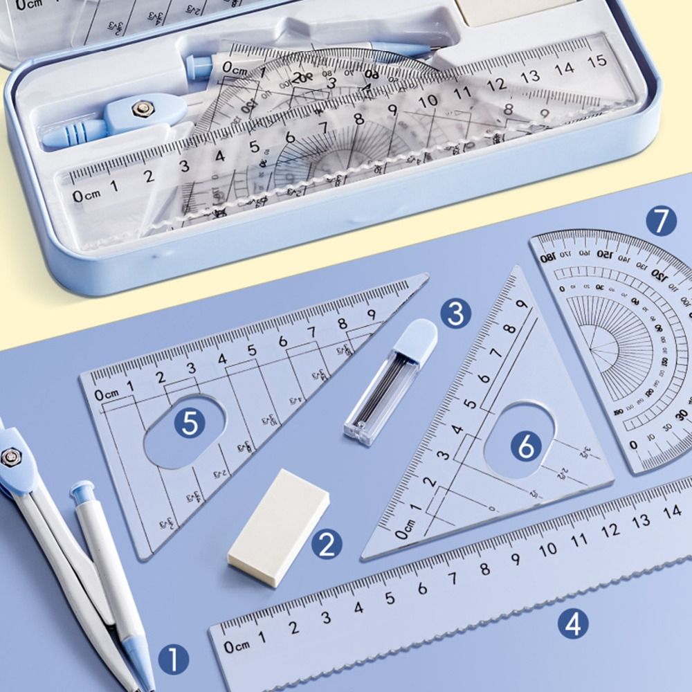8 Buah/Set Penggaris Plastik S - Ruler Set Transparent ulasan dan harga