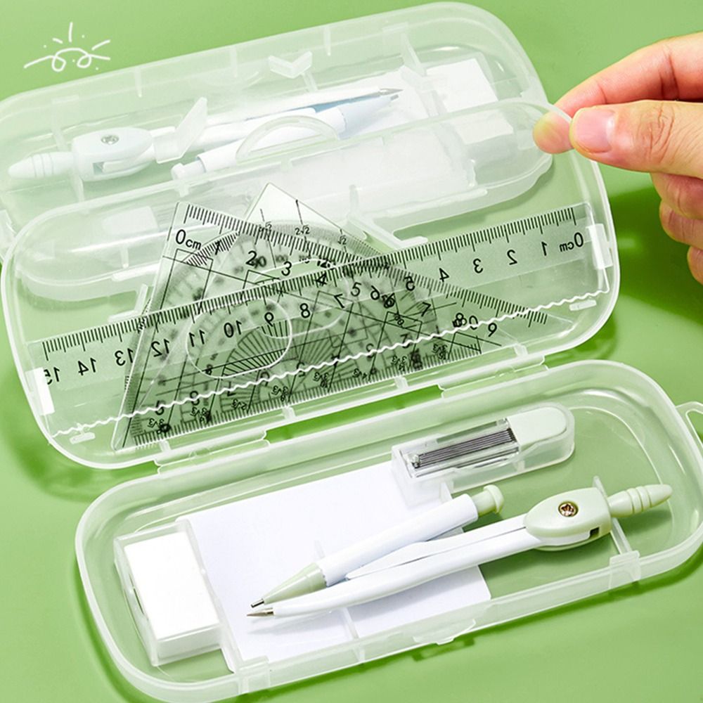 8 Buah/Set Penggaris Plastik S - Ruler Set Transparent ulasan dan harga