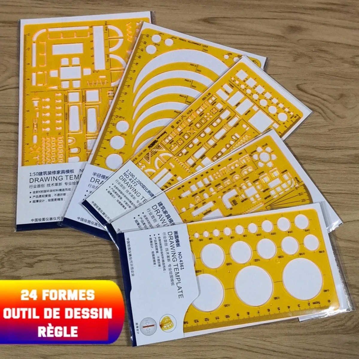 Set Templat Gambar Geometris D - Ruler Set Transparent ulasan dan harga