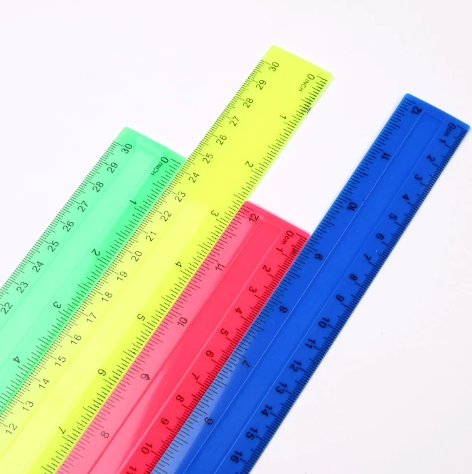 4 buah/pak penggaris lurus pla - Ruler Set Transparent ulasan dan harga