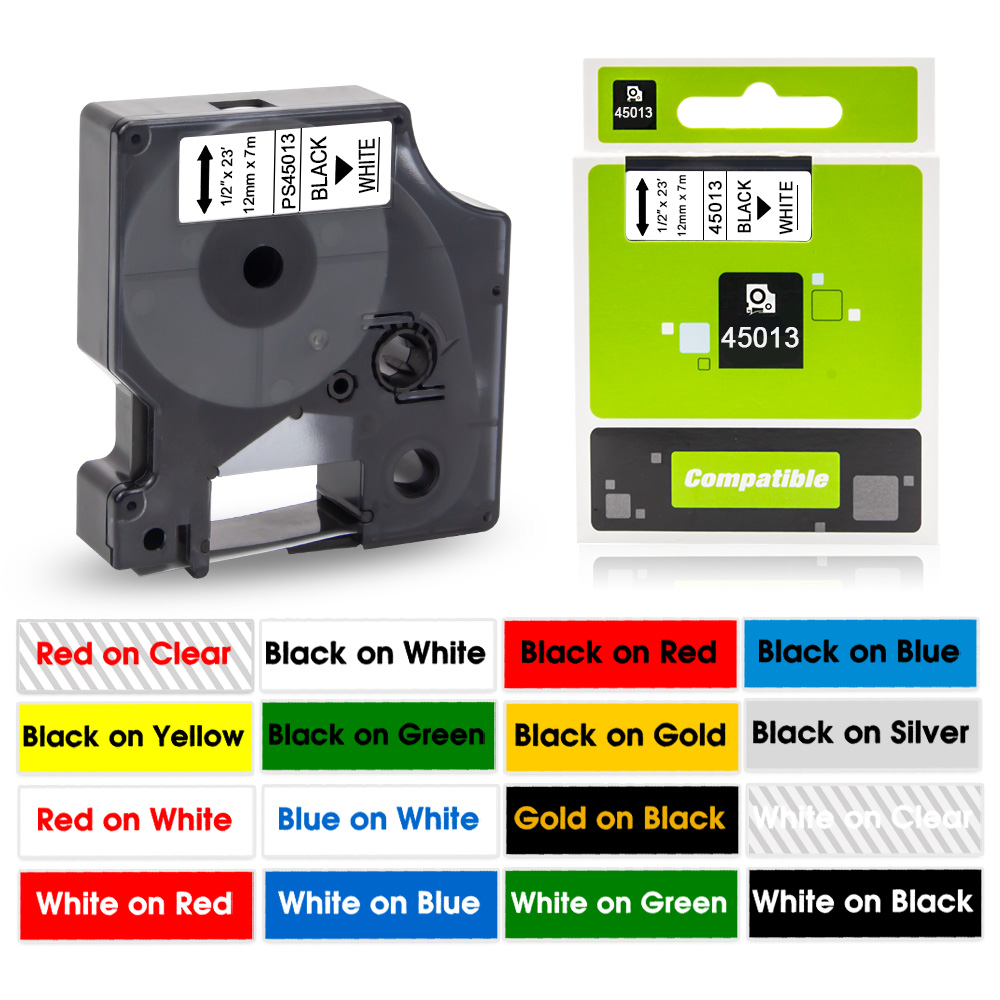 45013 Pita Label Hitam Putih u - Label Printer Tape ulasan dan harga