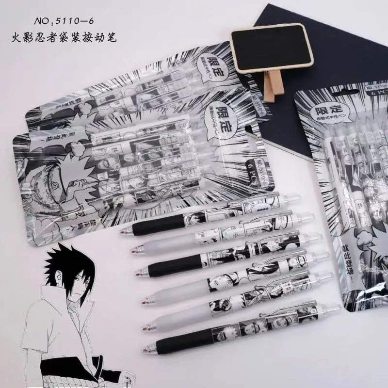 Naruto 6 buah/set pena Gel Ani - Gel Ink Pen Set ulasan dan harga