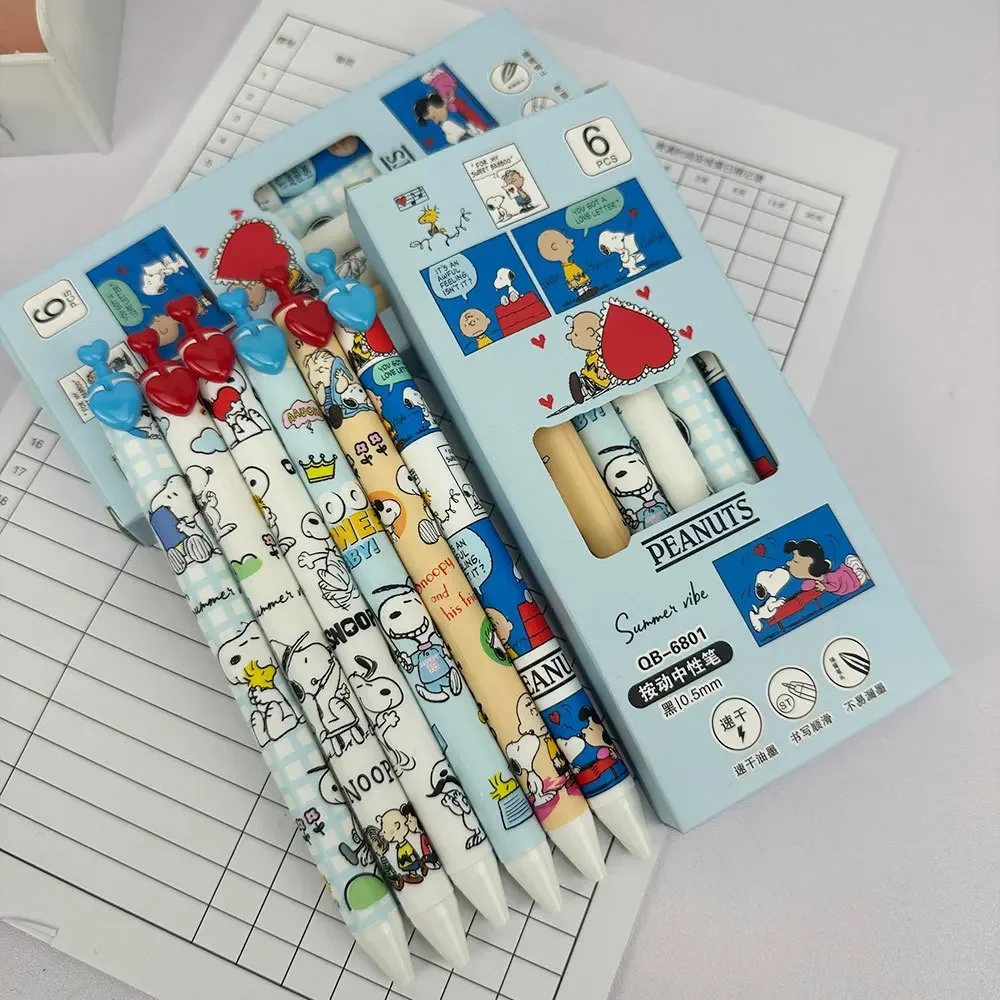 6 Pcs Set Pulpen Gel Snoopy 0. - Gel Ink Pen Set ulasan dan harga