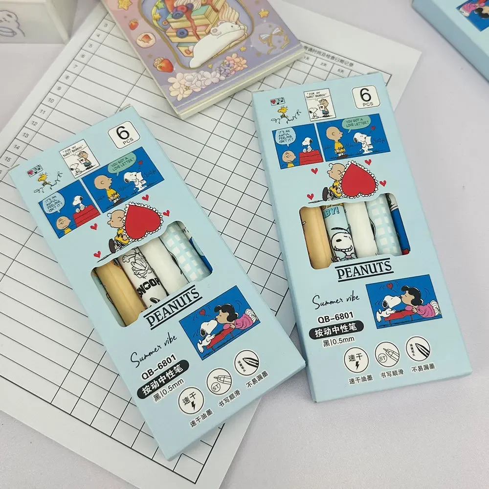 6 Pcs Set Pulpen Gel Snoopy 0. - Gel Ink Pen Set ulasan dan harga
