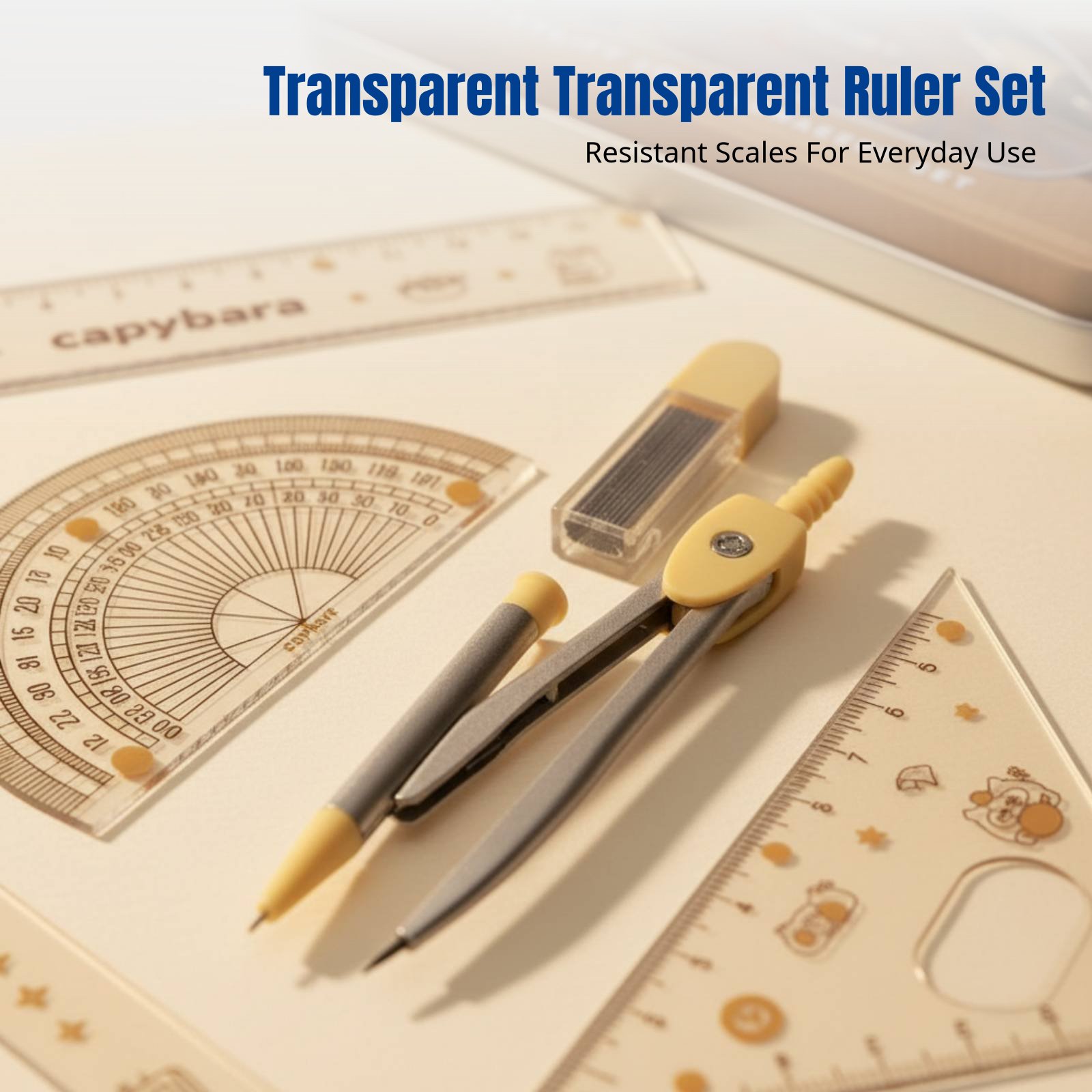 Set Penggaris untuk Siswa, Tem - Ruler Set Transparent ulasan dan harga